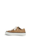 shiny tab suede sneakers