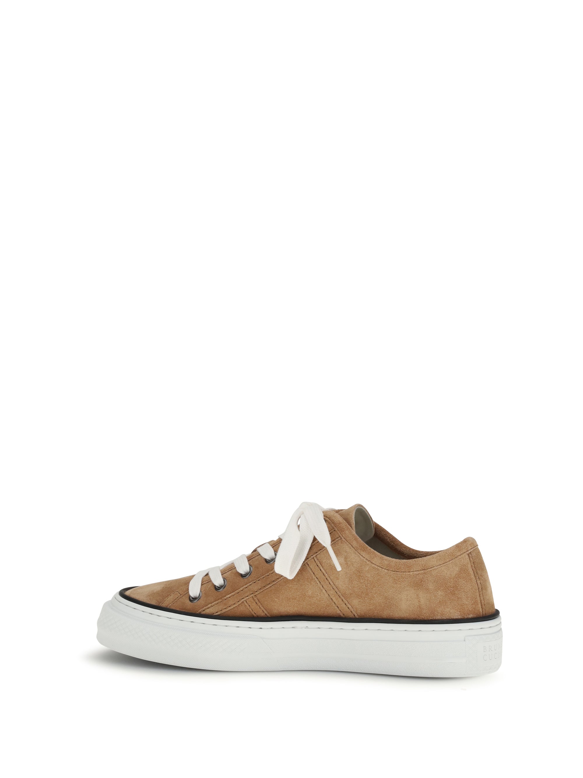 shiny tab suede sneakers