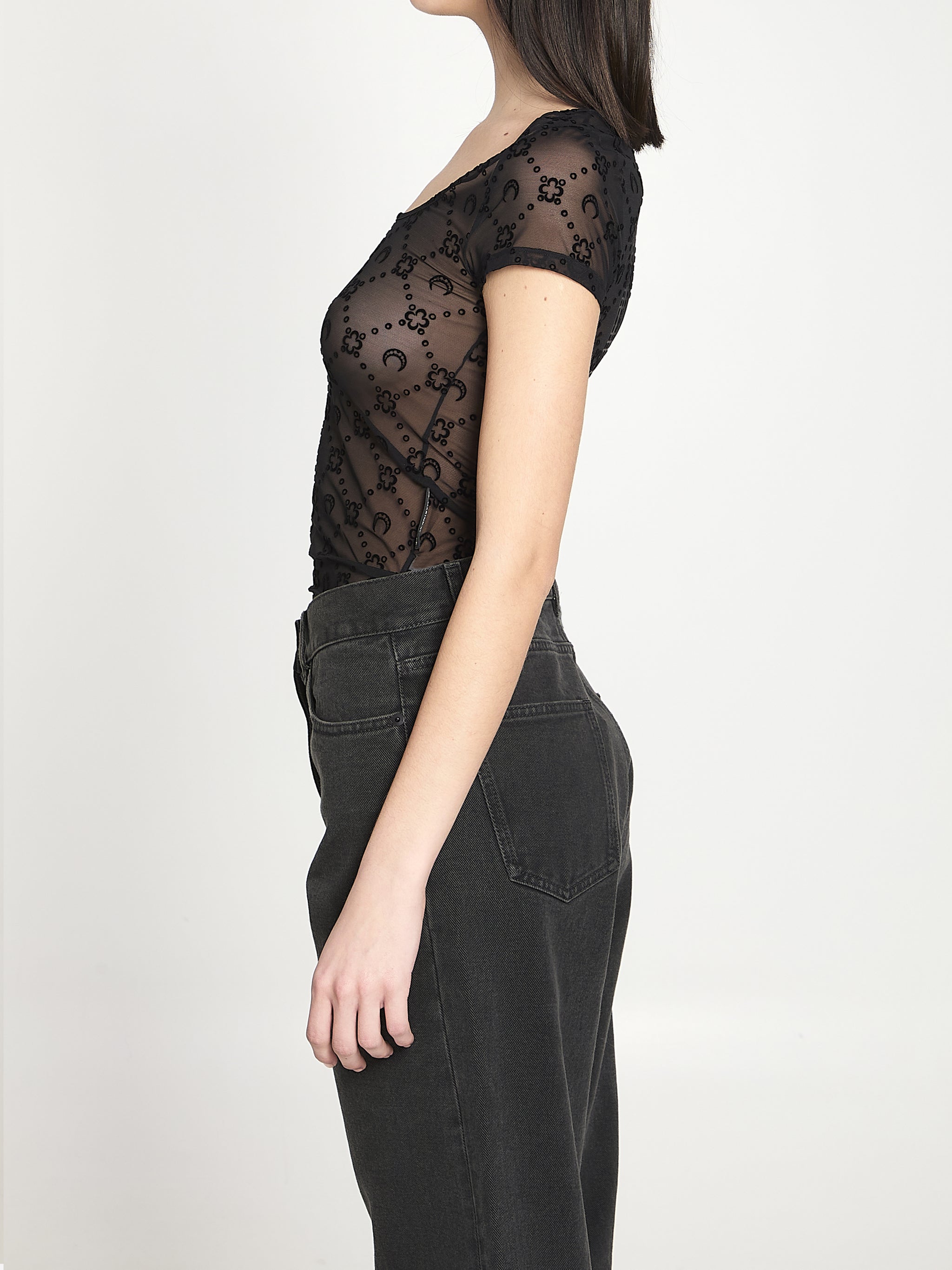 monogram mesh top