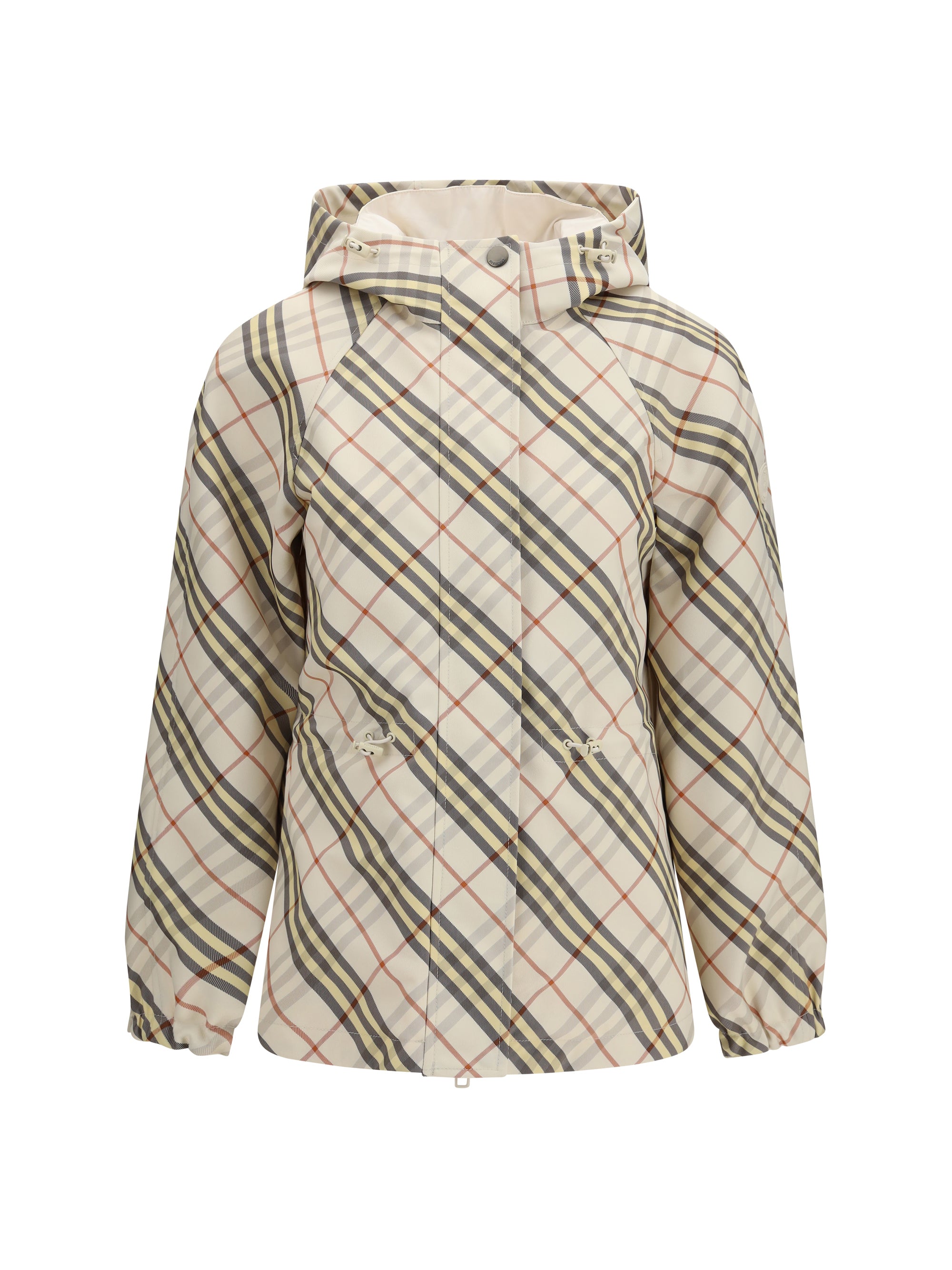 reversible check hooded jacket