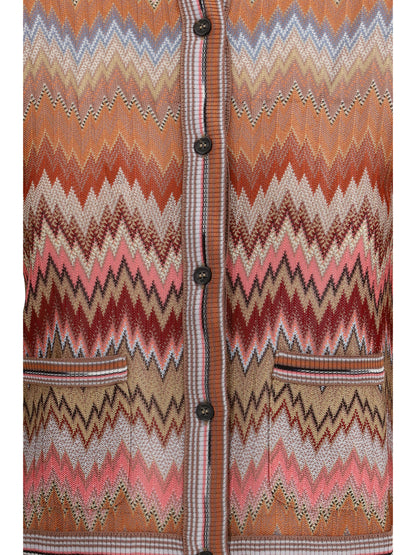 MISSONI 42 viscose cardigan with snake chevron motif