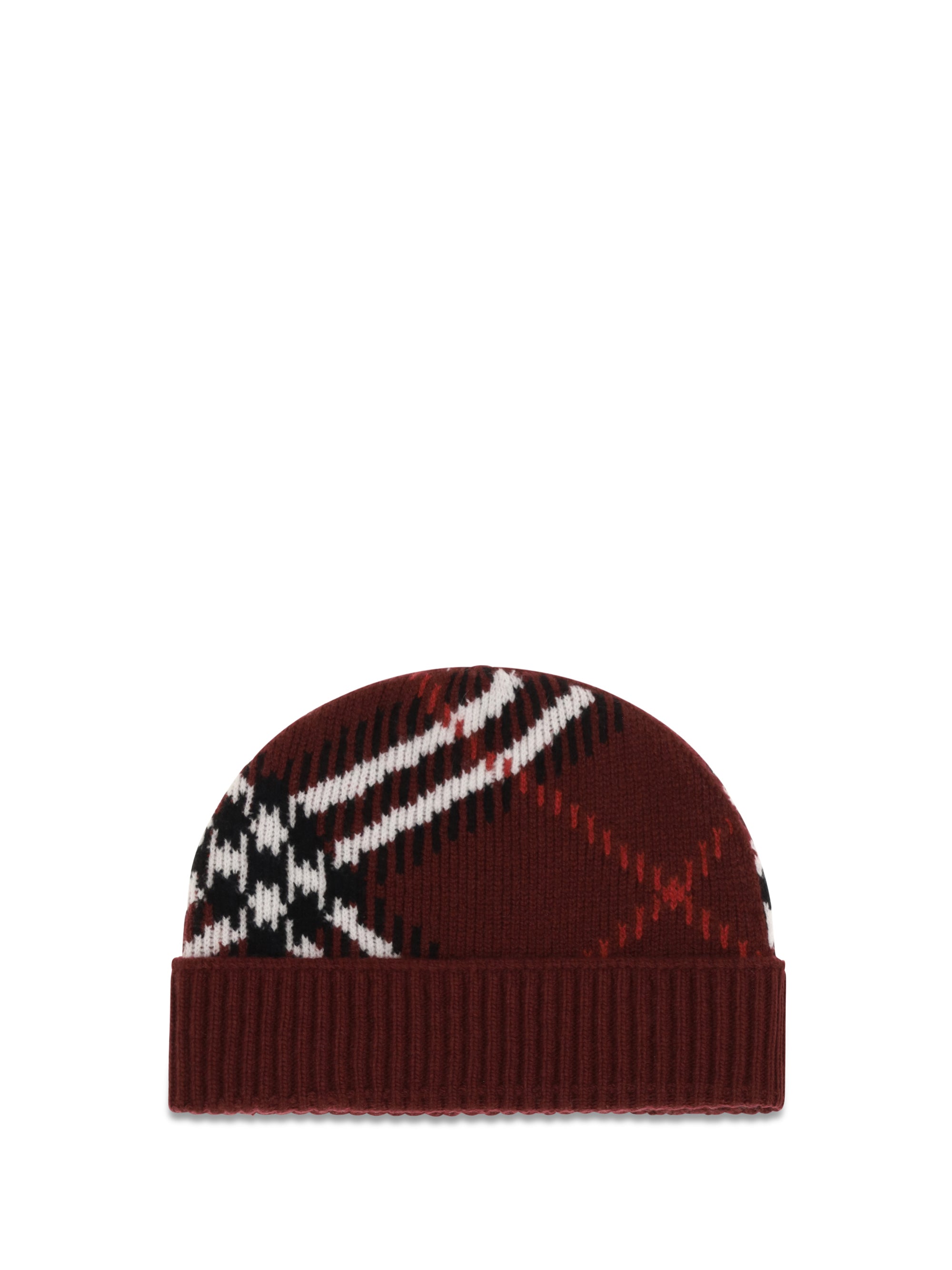 cashmere check beanie