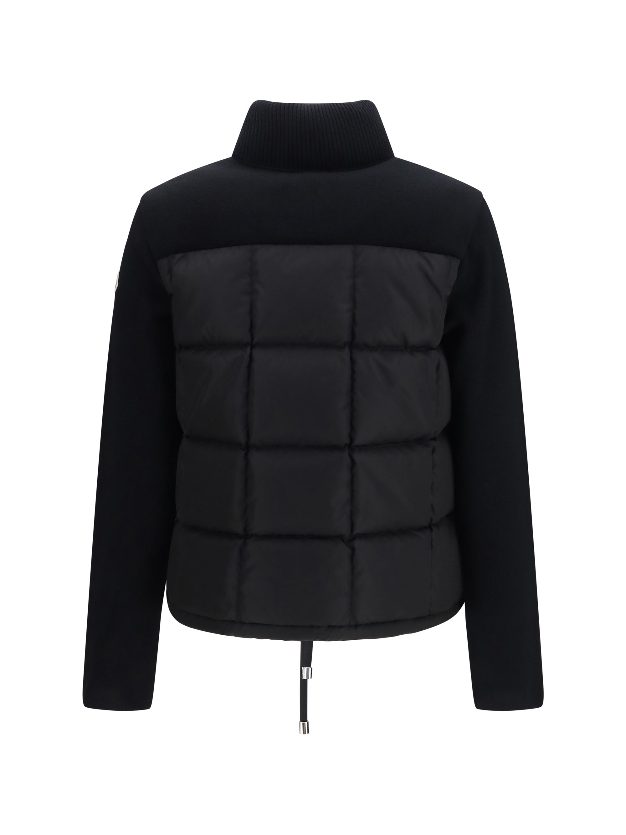 quilted wool padded cardigan with zip