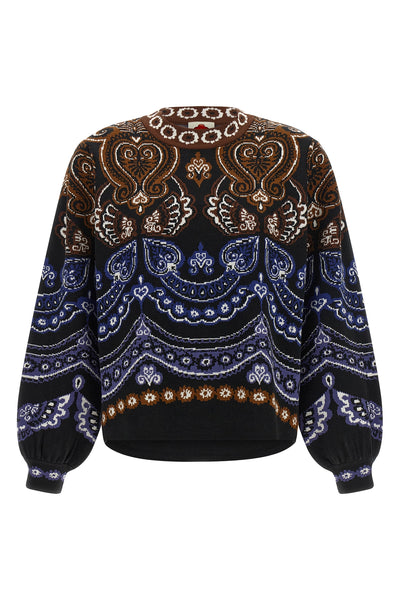 the farm rio nicole sweater redefines contemporary knitwear through a play of