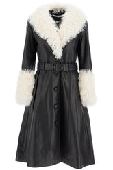 foxy leather and shearling long coat