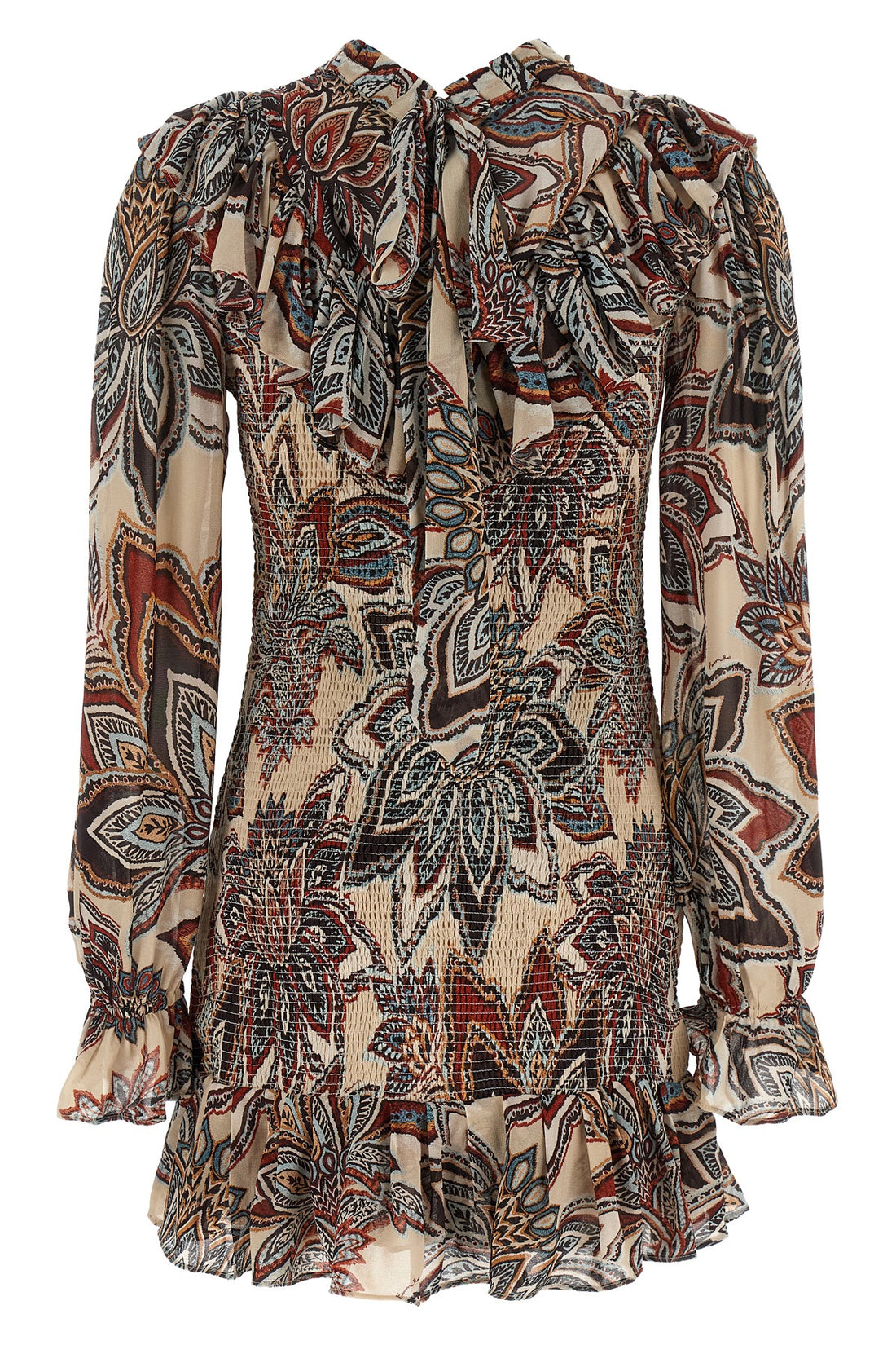 FARM RIO S the farm rio mini dress defines the silhouette through a complex smock stitch th