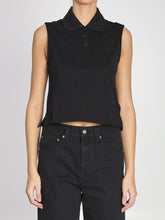 SAINT LAURENT M cassandre polo in cotton piqué