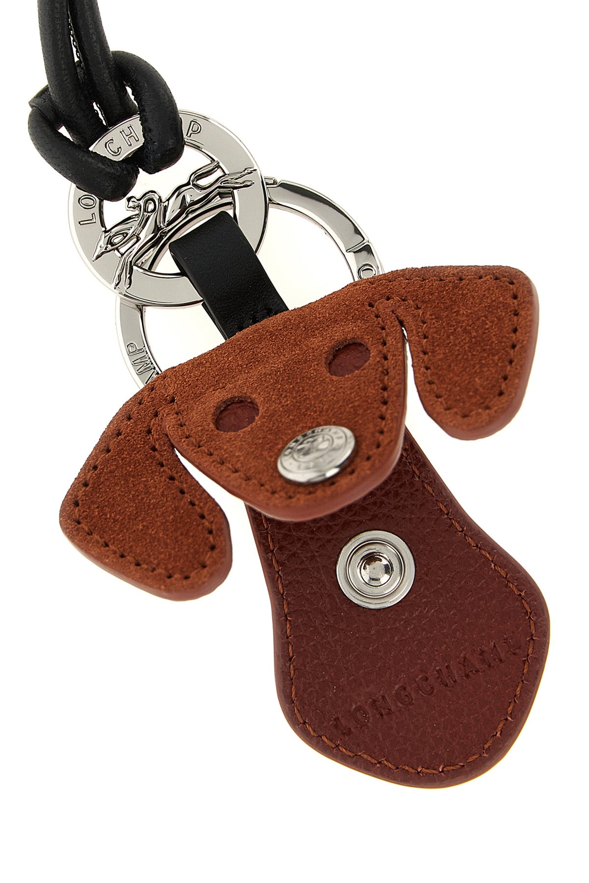 the longchamp keyring stands out for its dog shape