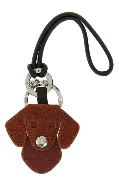 the longchamp keyring stands out for its dog shape