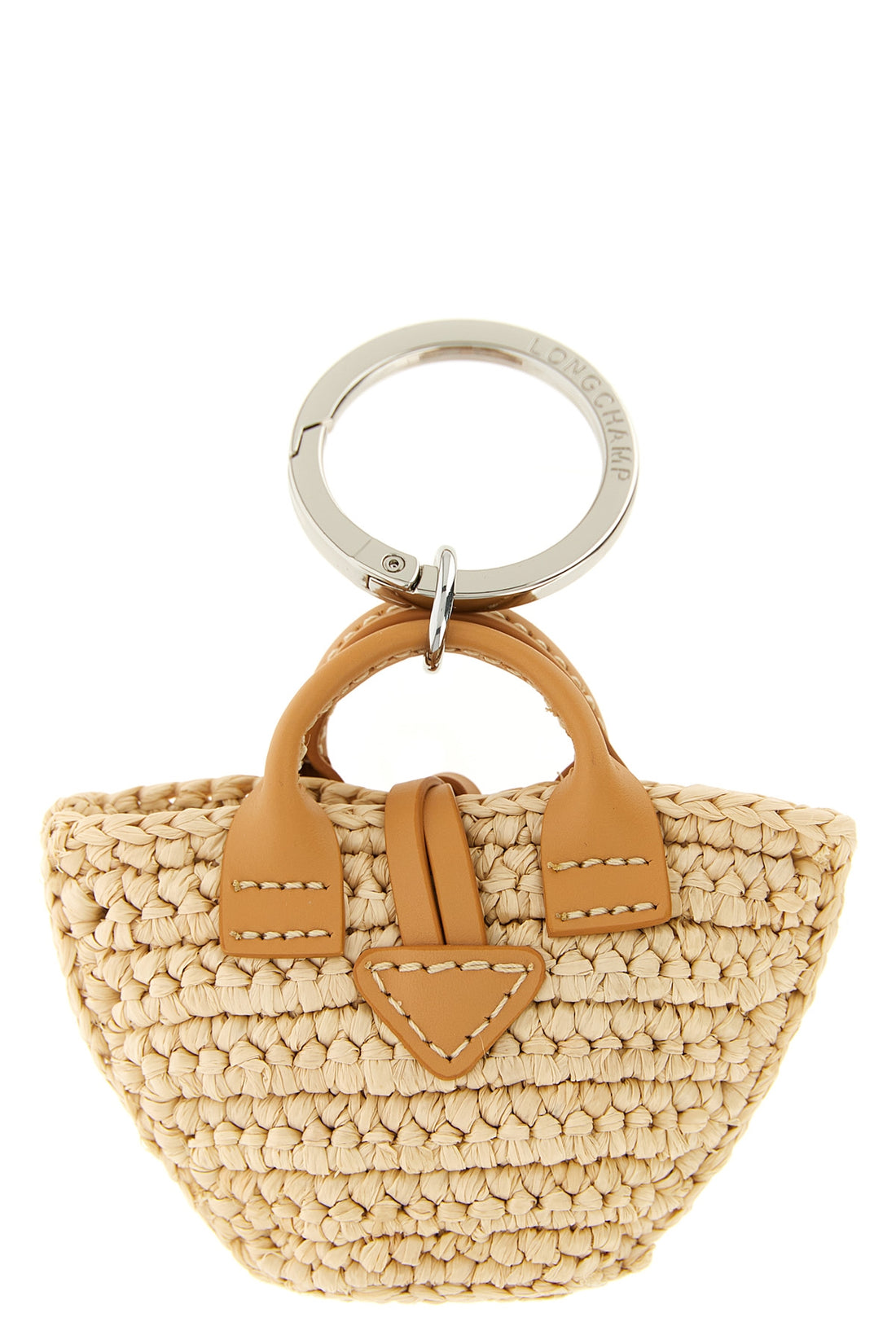 LONGCHAMP OS keychain miniature reinterpretation of the iconic raffia shopping bag of the le