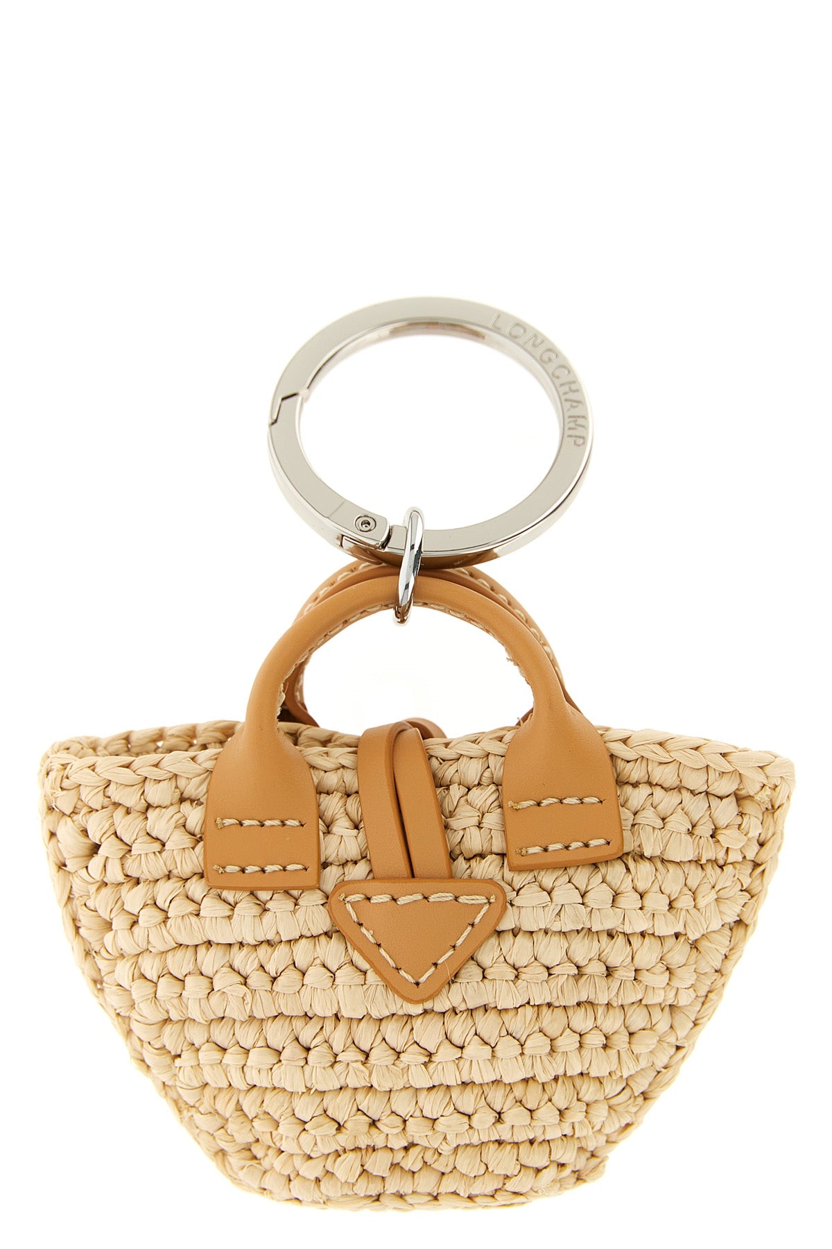keychain miniature reinterpretation of the iconic raffia shopping bag of the le