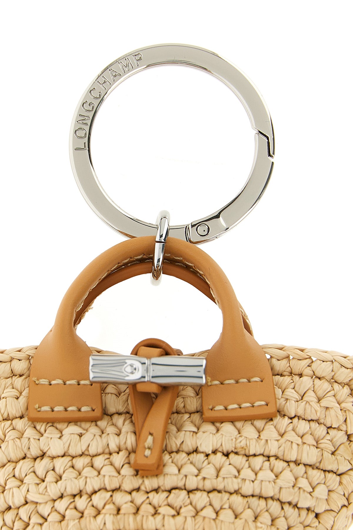 keychain miniature reinterpretation of the iconic raffia shopping bag of the le