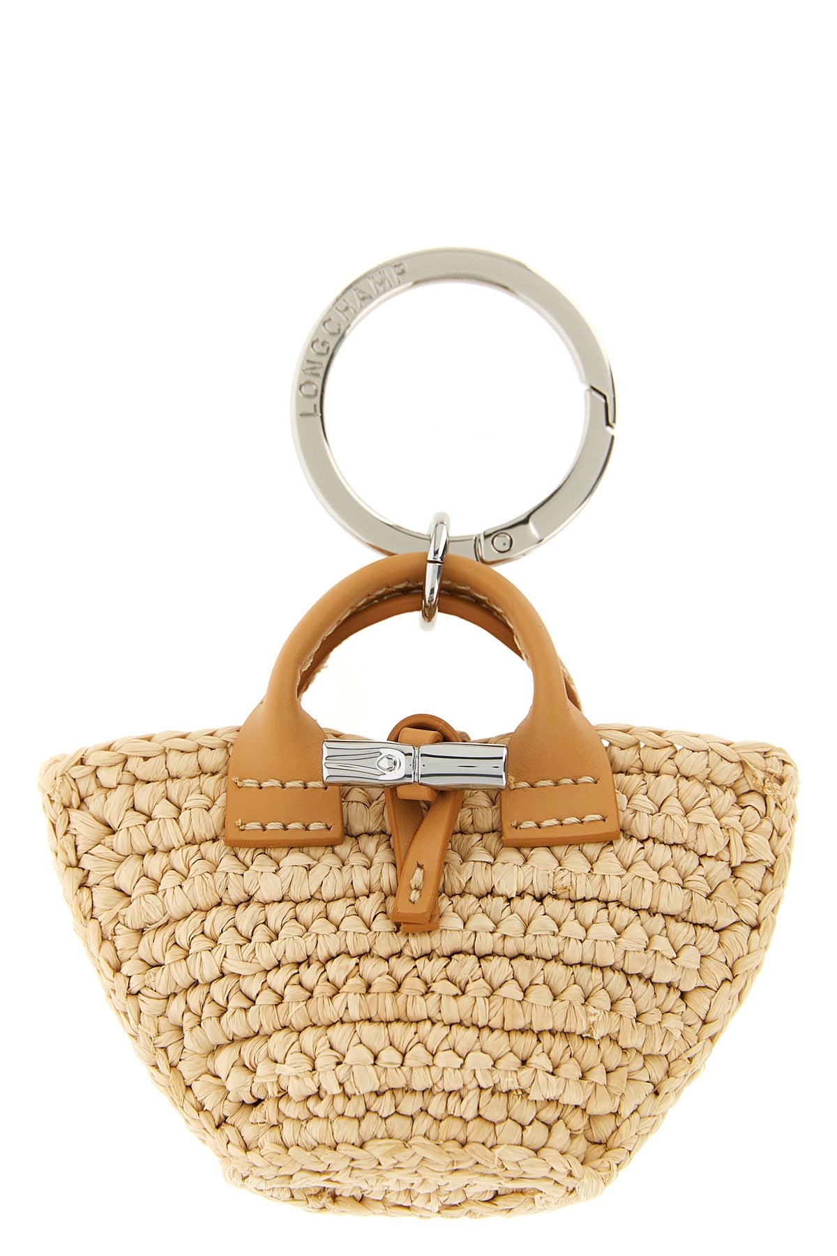 keychain miniature reinterpretation of the iconic raffia shopping bag of the le