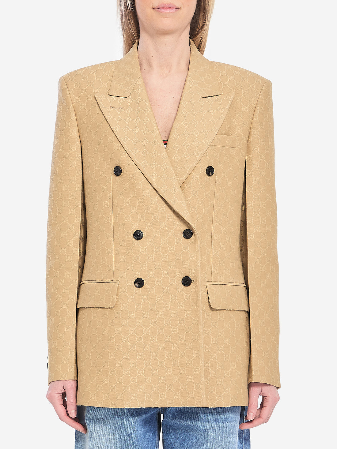 GUCCI 40 wool and silk double-breasted jacket