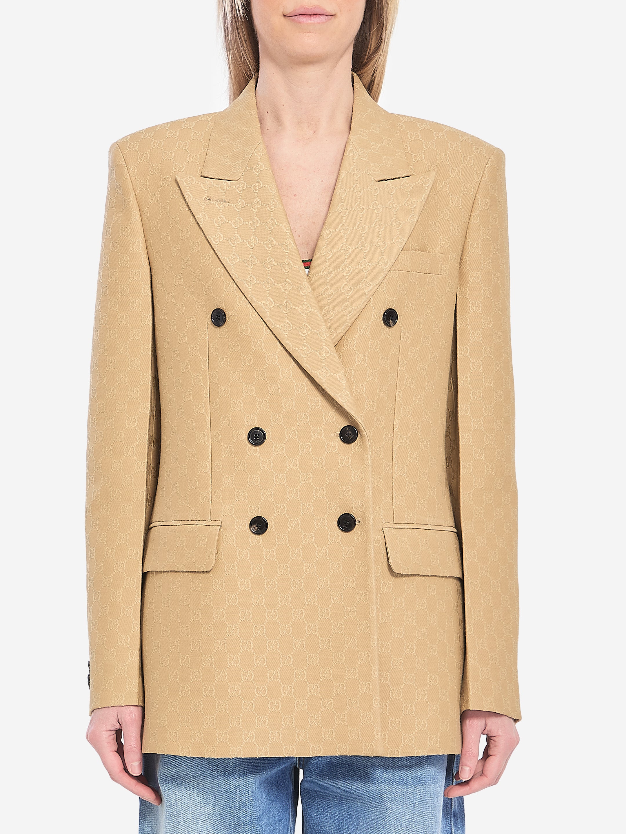 GUCCI 40 wool and silk double-breasted jacket