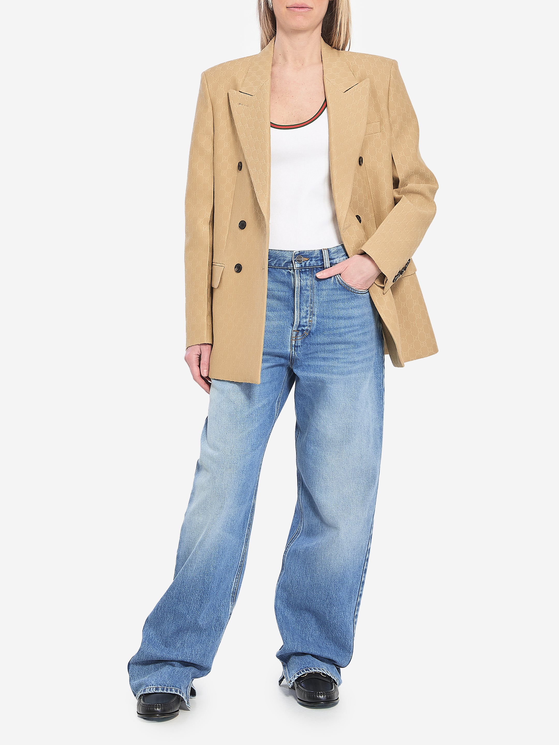 GUCCI 40 wool and silk double-breasted jacket