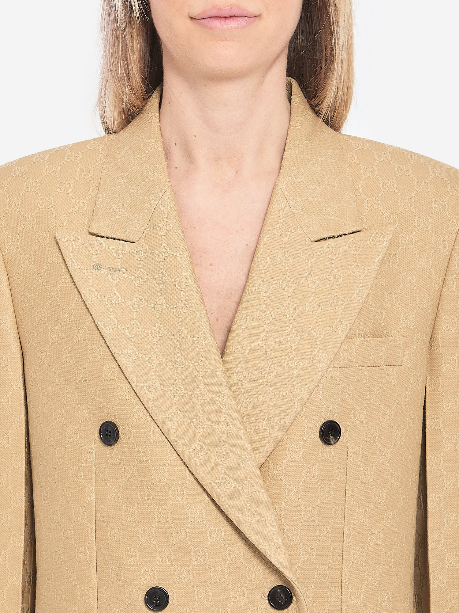 GUCCI 40 wool and silk double-breasted jacket