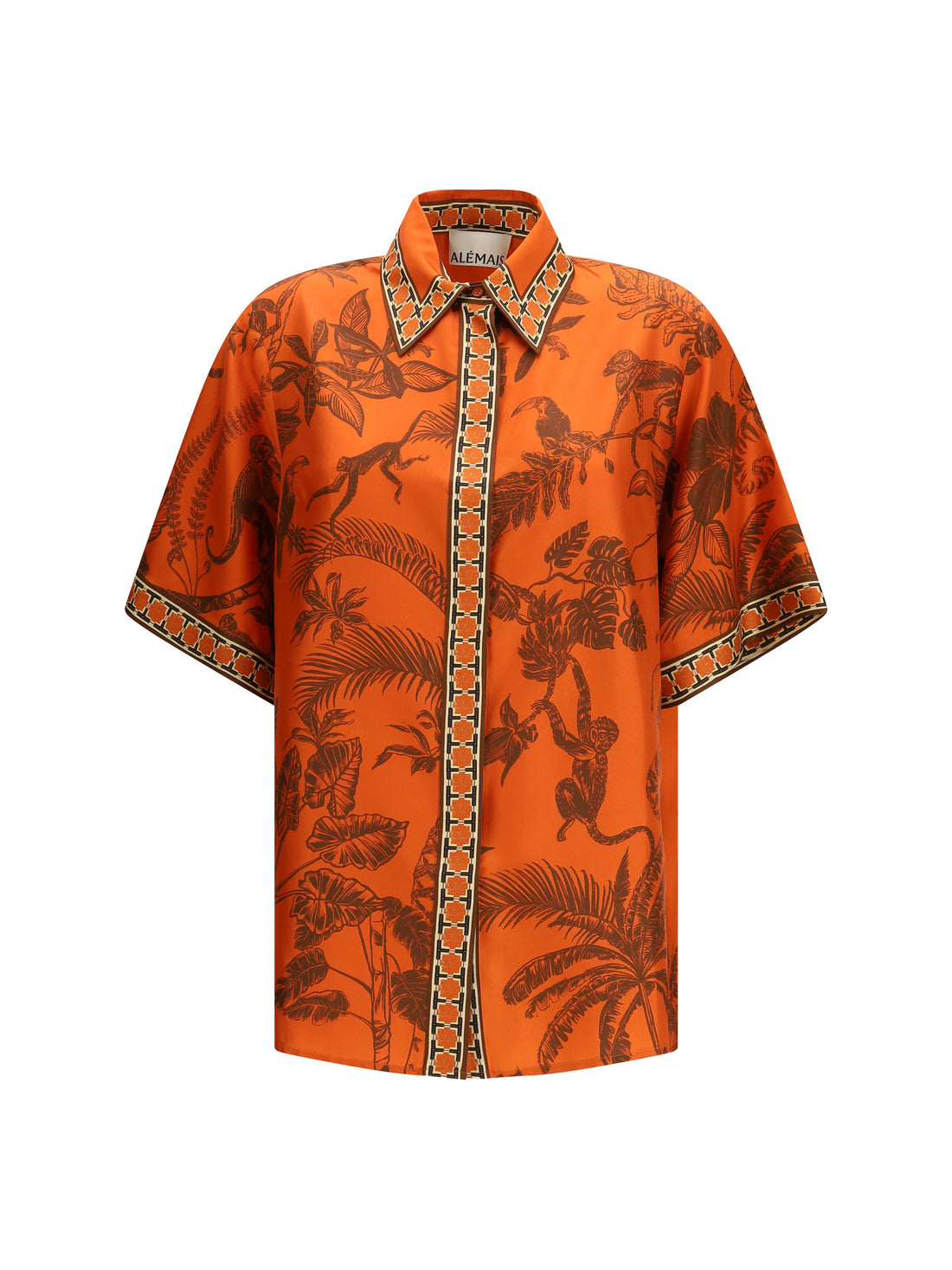 ALEMAIS 6 monkey dance silk shirt