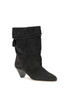draped suede boots