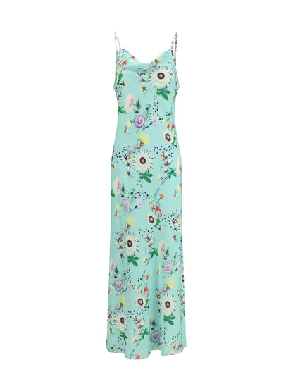 RABANNE 36 chain-detail floral maxi dress