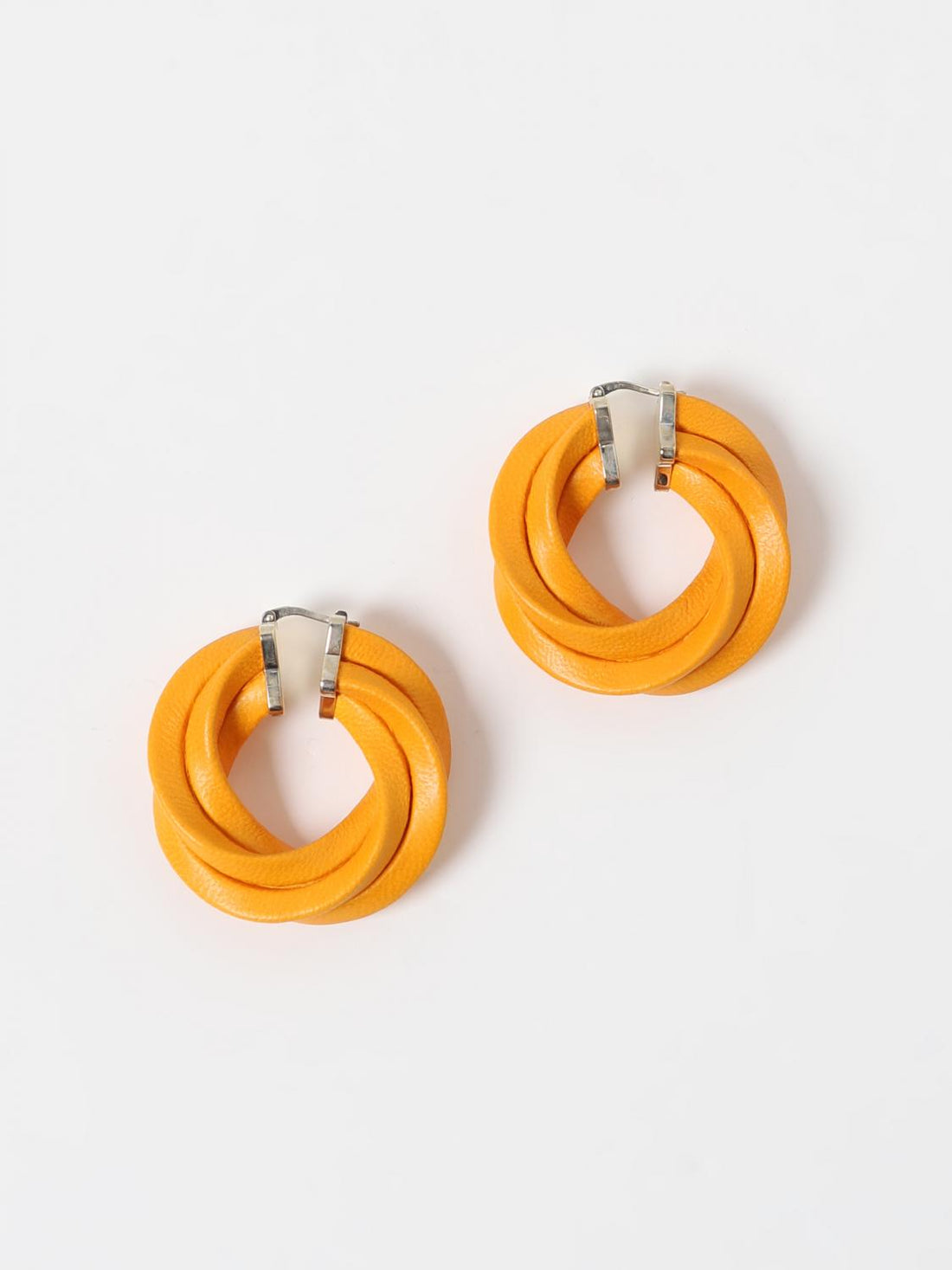 BOTTEGA VENETA OS twist woven leather earrings