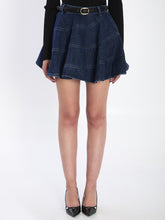 SELF PORTRAIT 10 flared denim mini skirt 