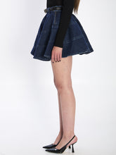 SELF PORTRAIT 10 flared denim mini skirt 