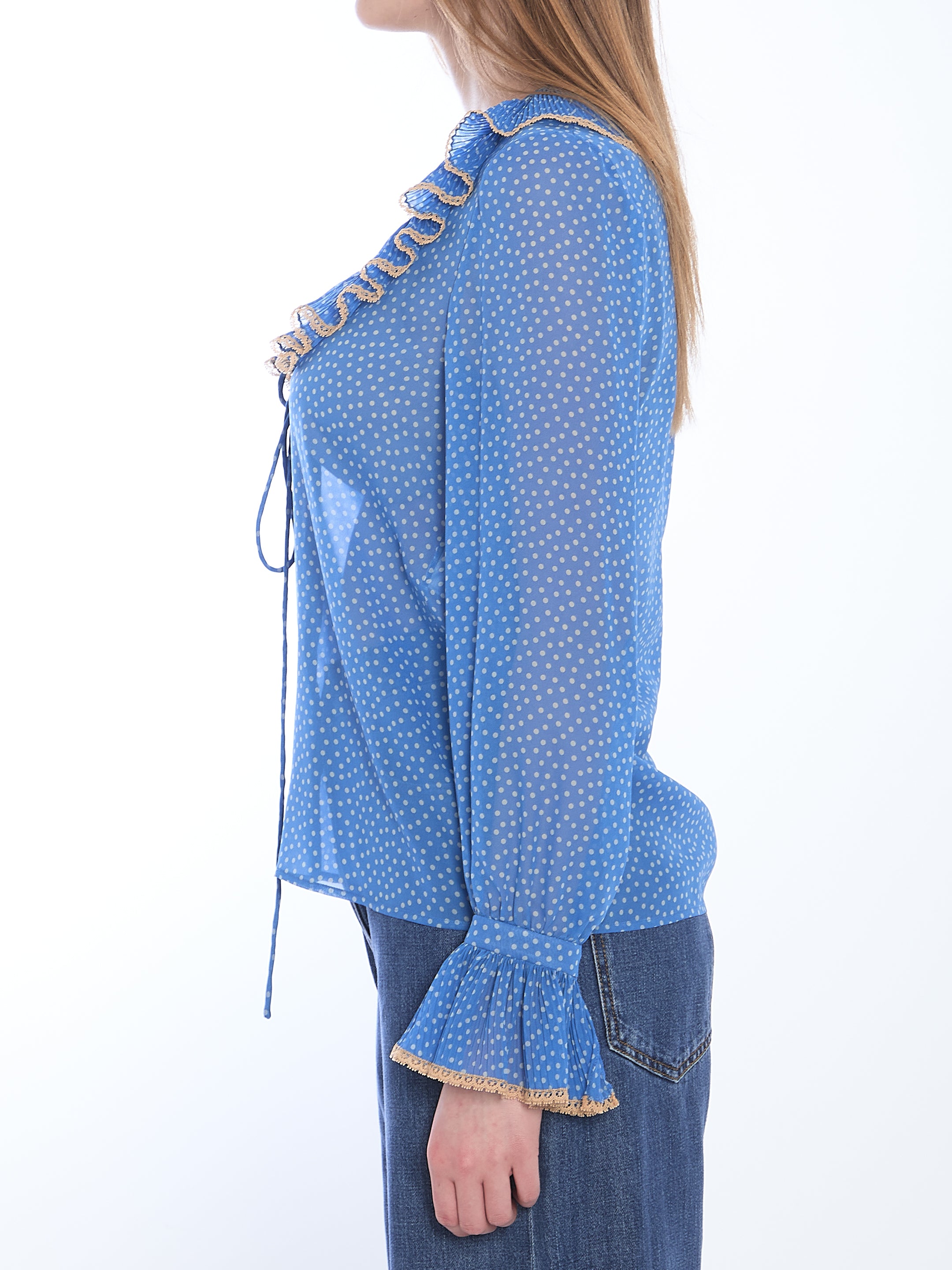 VALENTINO GARAVANI 40 blouse with polka dots