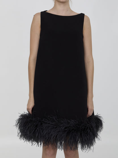 VALENTINO GARAVANI 40 mini dress with feathers