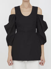 JIL SANDER 36 cut-out cotton top