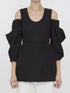 JIL SANDER 36 cut-out cotton top