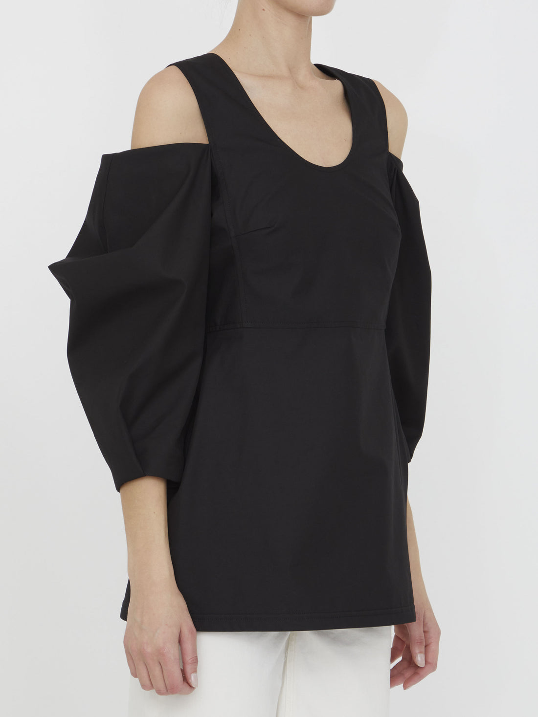 JIL SANDER 36 cut-out cotton top