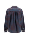 checked cotton shirt with embroidered details