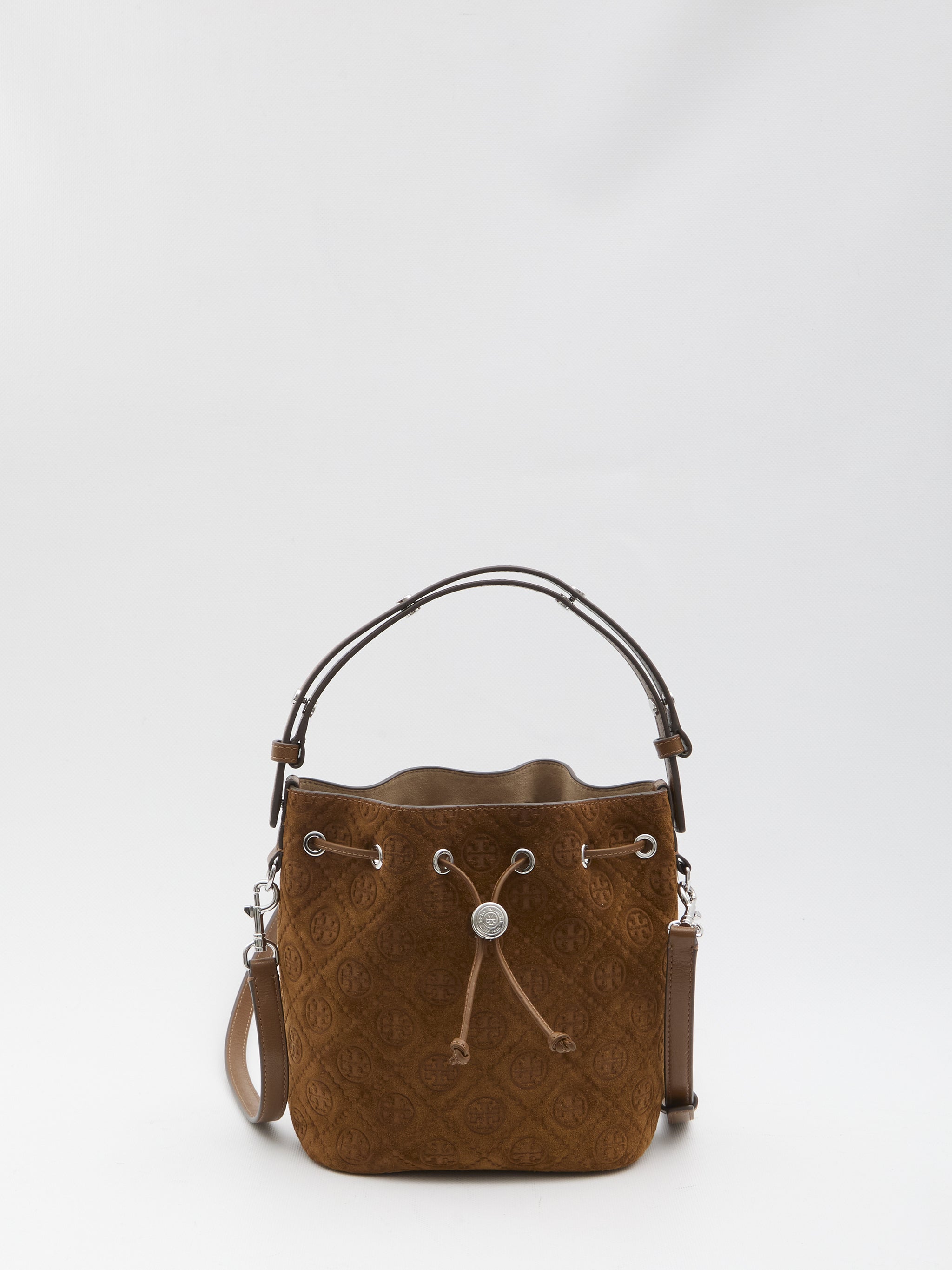 t monogram suede bucket bag