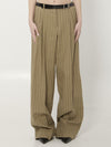 pinstriped virgin wool and linen trousers