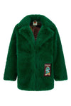 the farm rio faux fur coat defines new volumes through an oversized silhouette a
