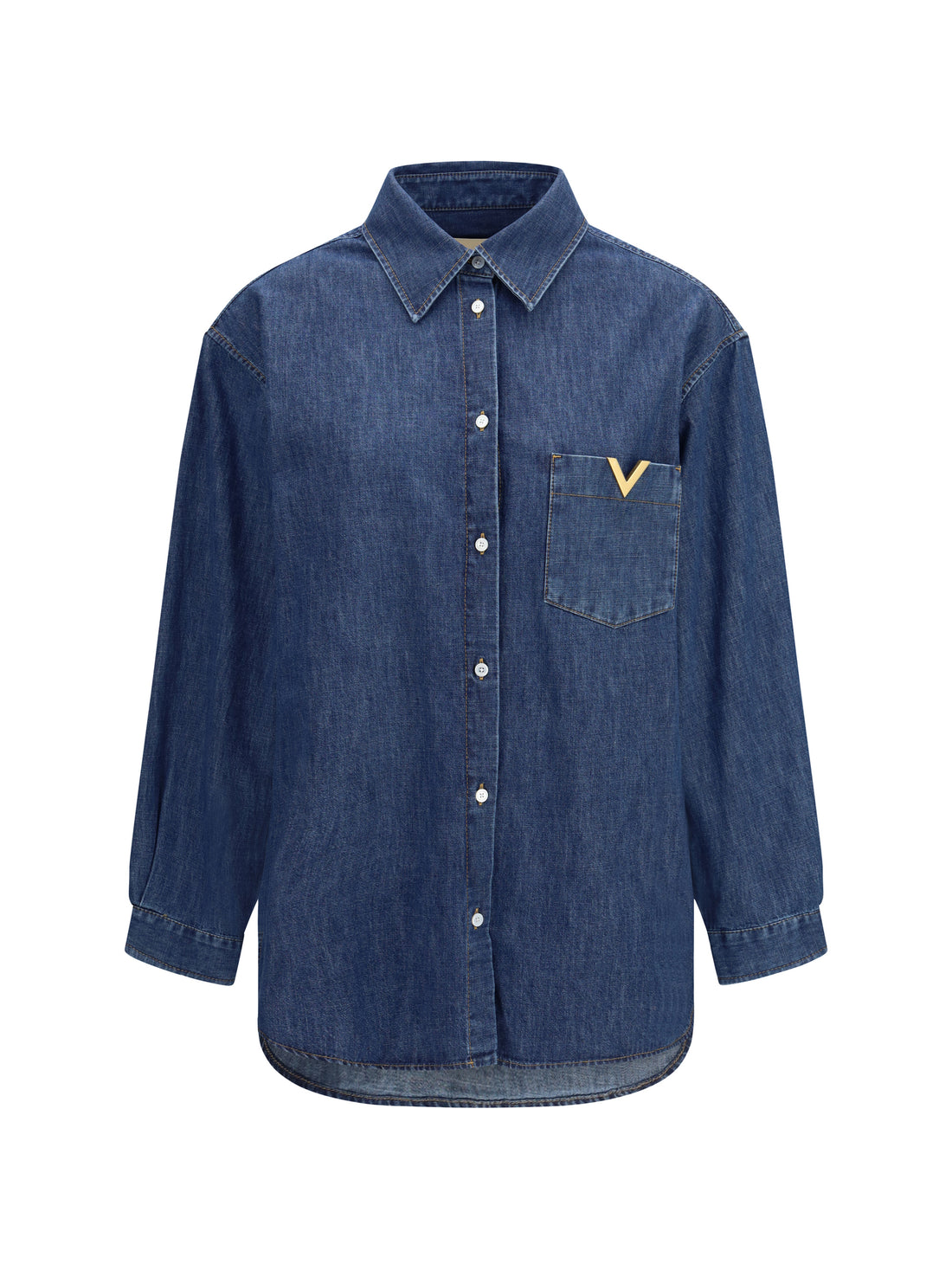 VALENTINO 40 solid chambray denim shirt