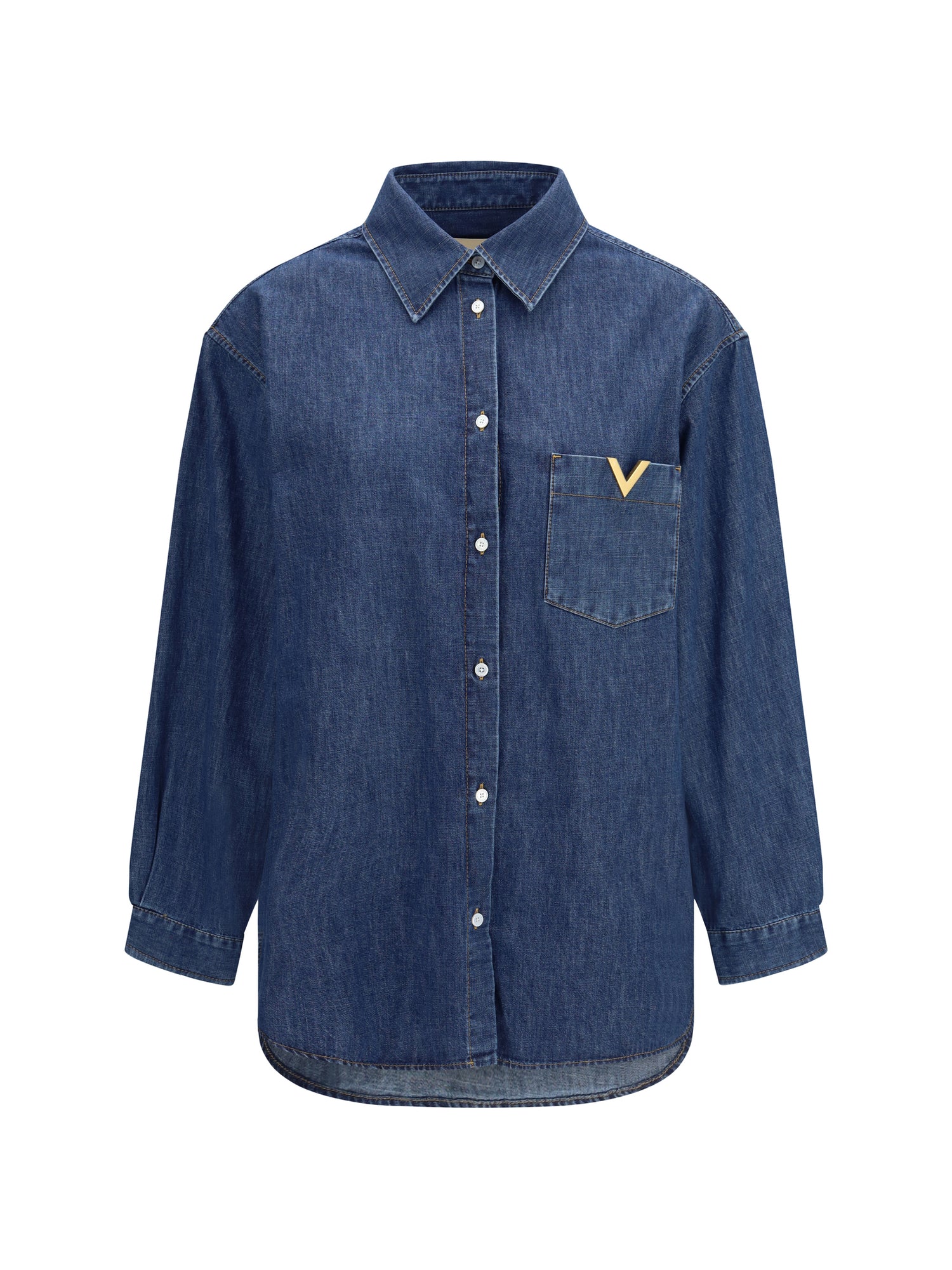 VALENTINO 40 solid chambray denim shirt