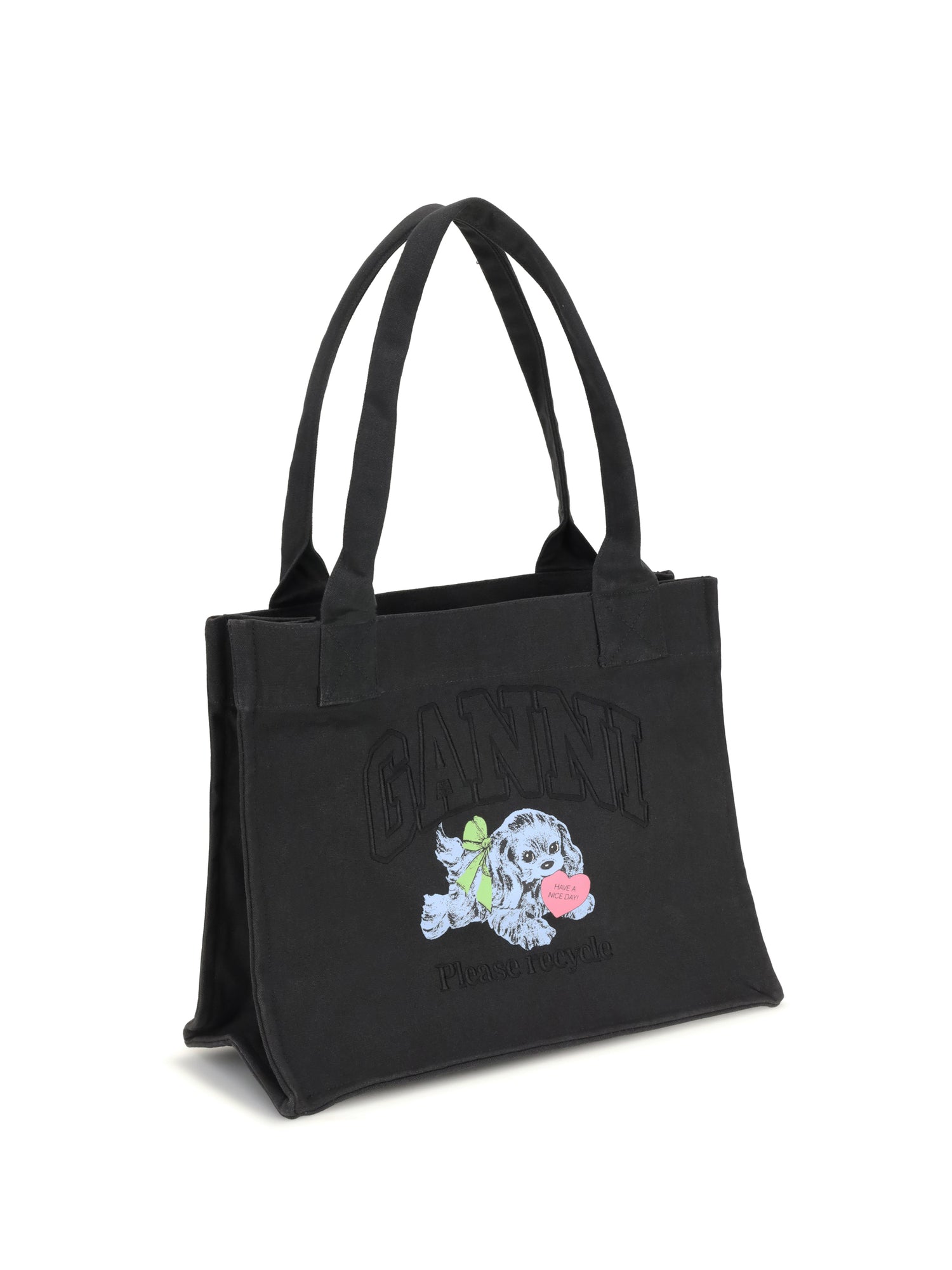 GANNI OS puppy tote bag