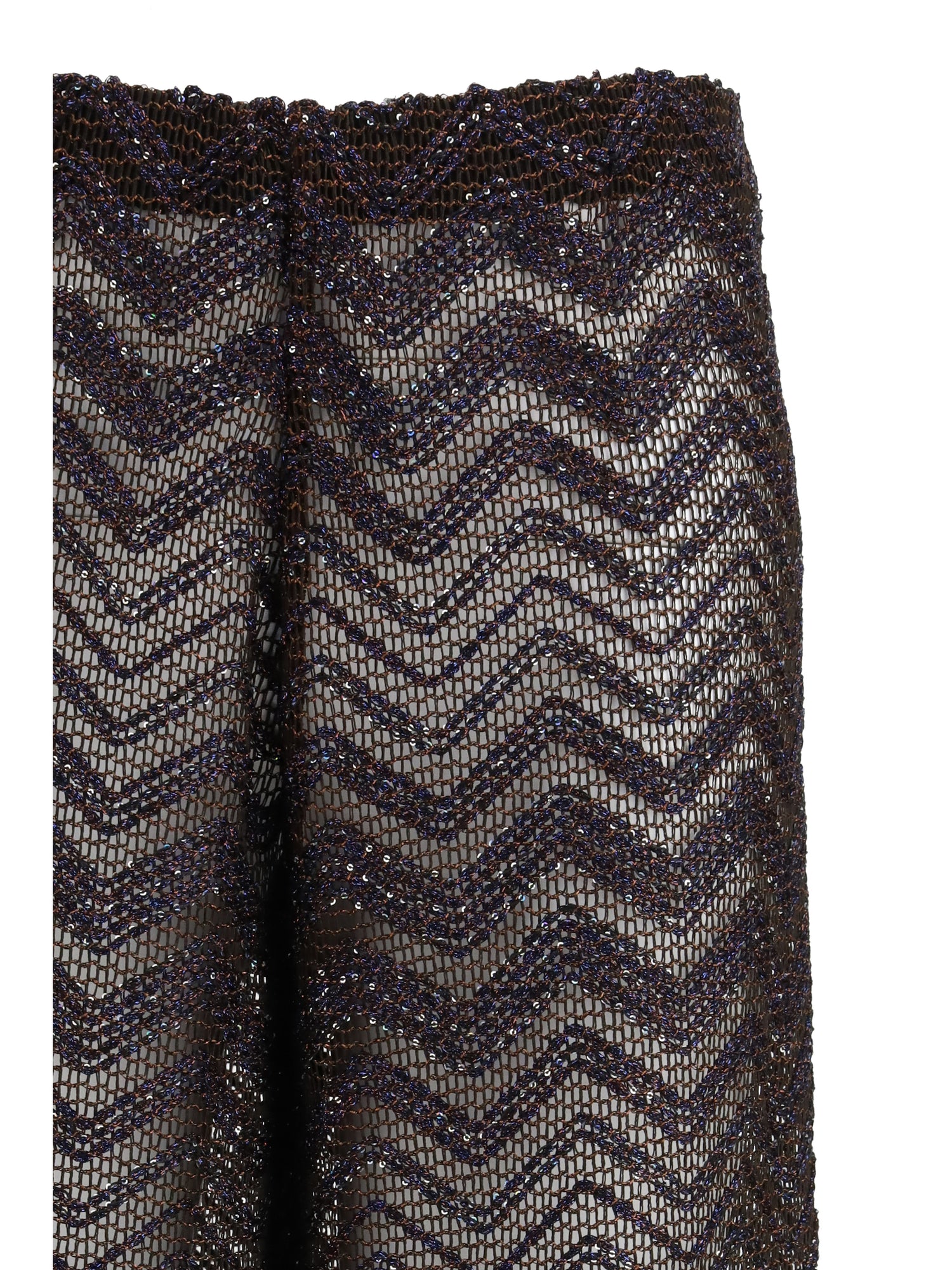 MISSONI 42 wide zigzag mesh trousers with sequins 