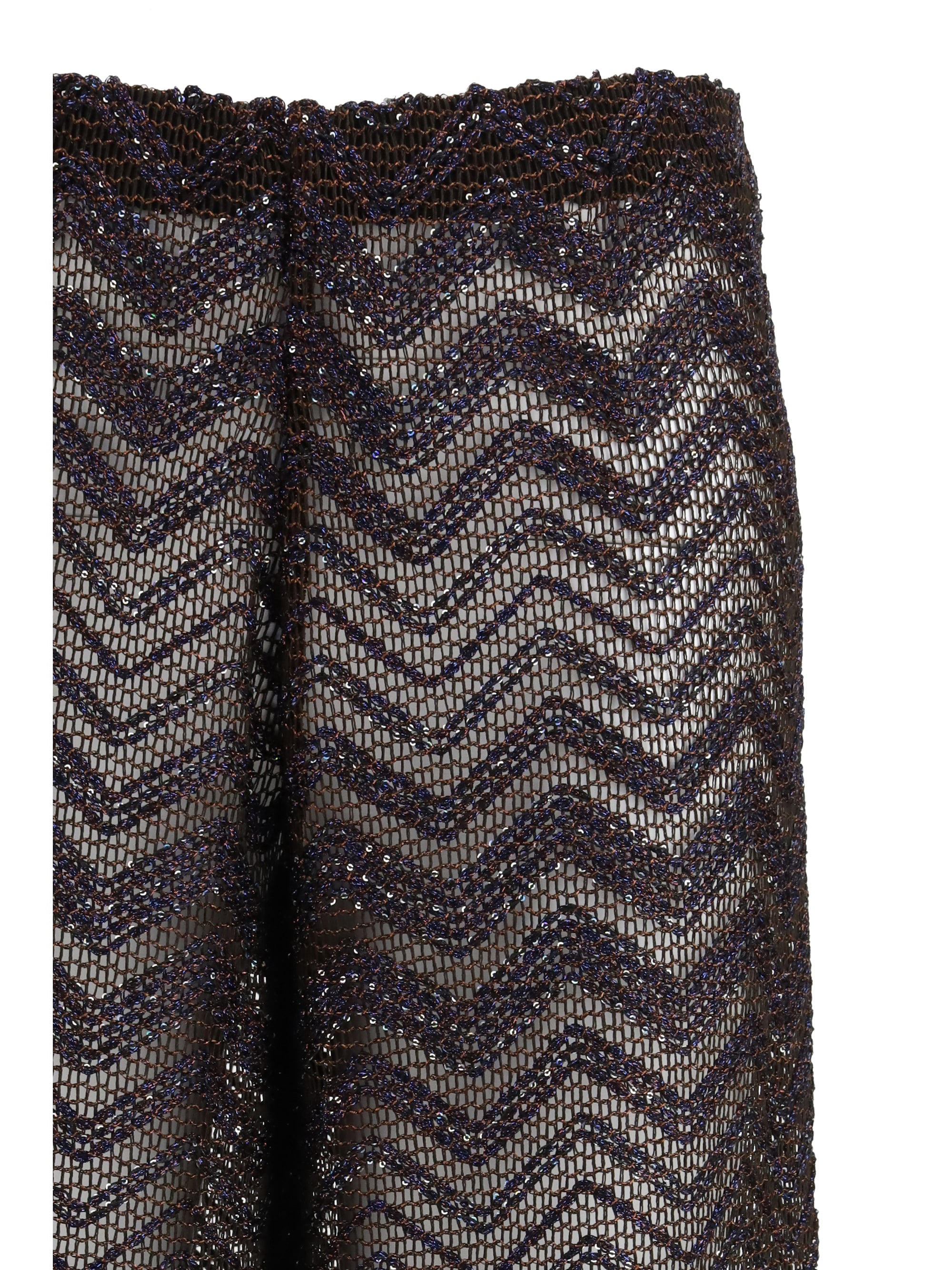 MISSONI 42 wide zigzag mesh trousers with sequins 