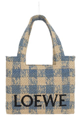 loewe-font-medium-checked-raffia-tote