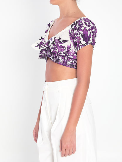 DOLCE&amp;GABBANA 40 top with maiolica print