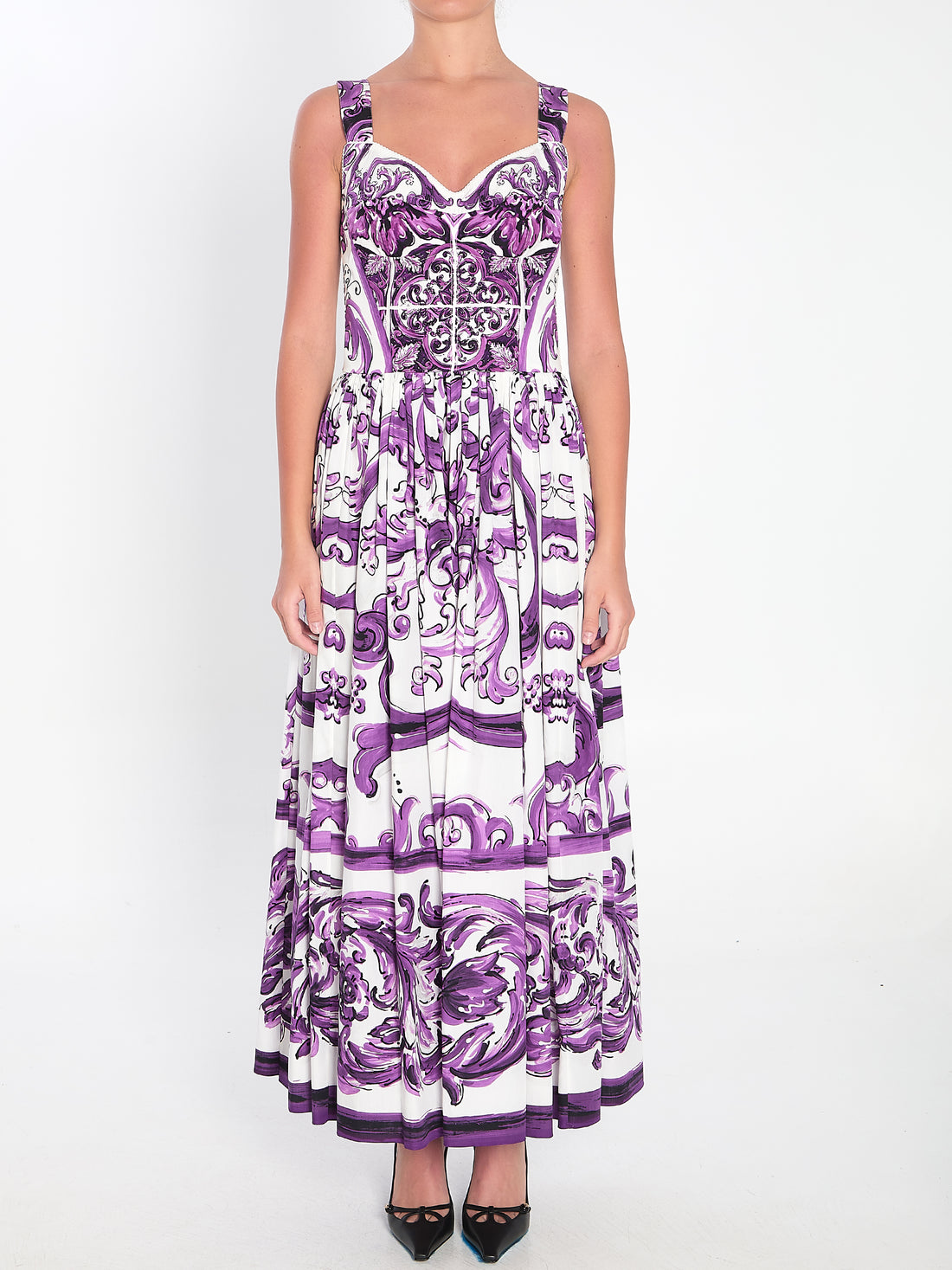 DOLCE&amp;GABBANA 40 long dress with maiolica print