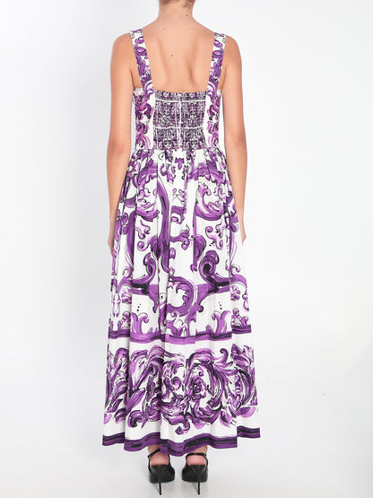 DOLCE&amp;GABBANA 40 long dress with maiolica print