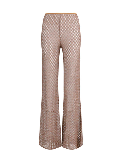 MISSONI 42 flared knit trousers with lamé