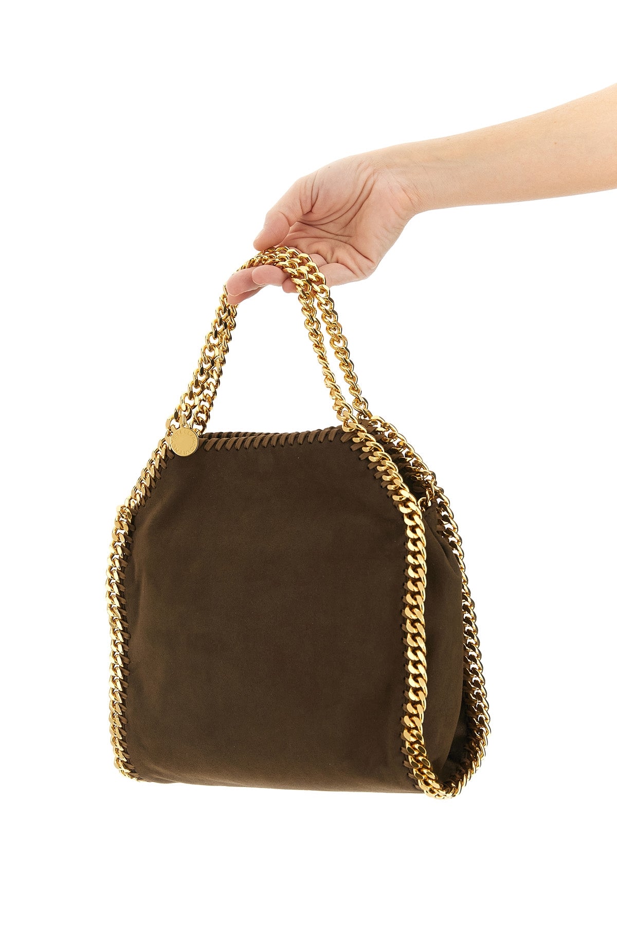 falabella mini crossbody bag in suede effect fabric