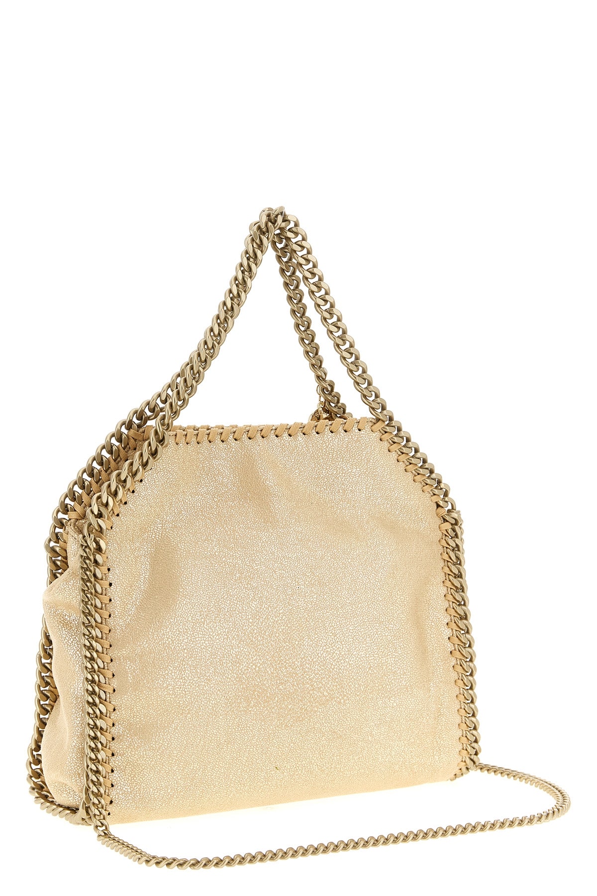 falabella miniin tessuto eco shiny dotted chamois crossbody bag
