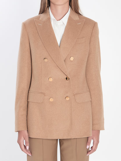 MAX MARA 40 double-breasted blazer in camel 