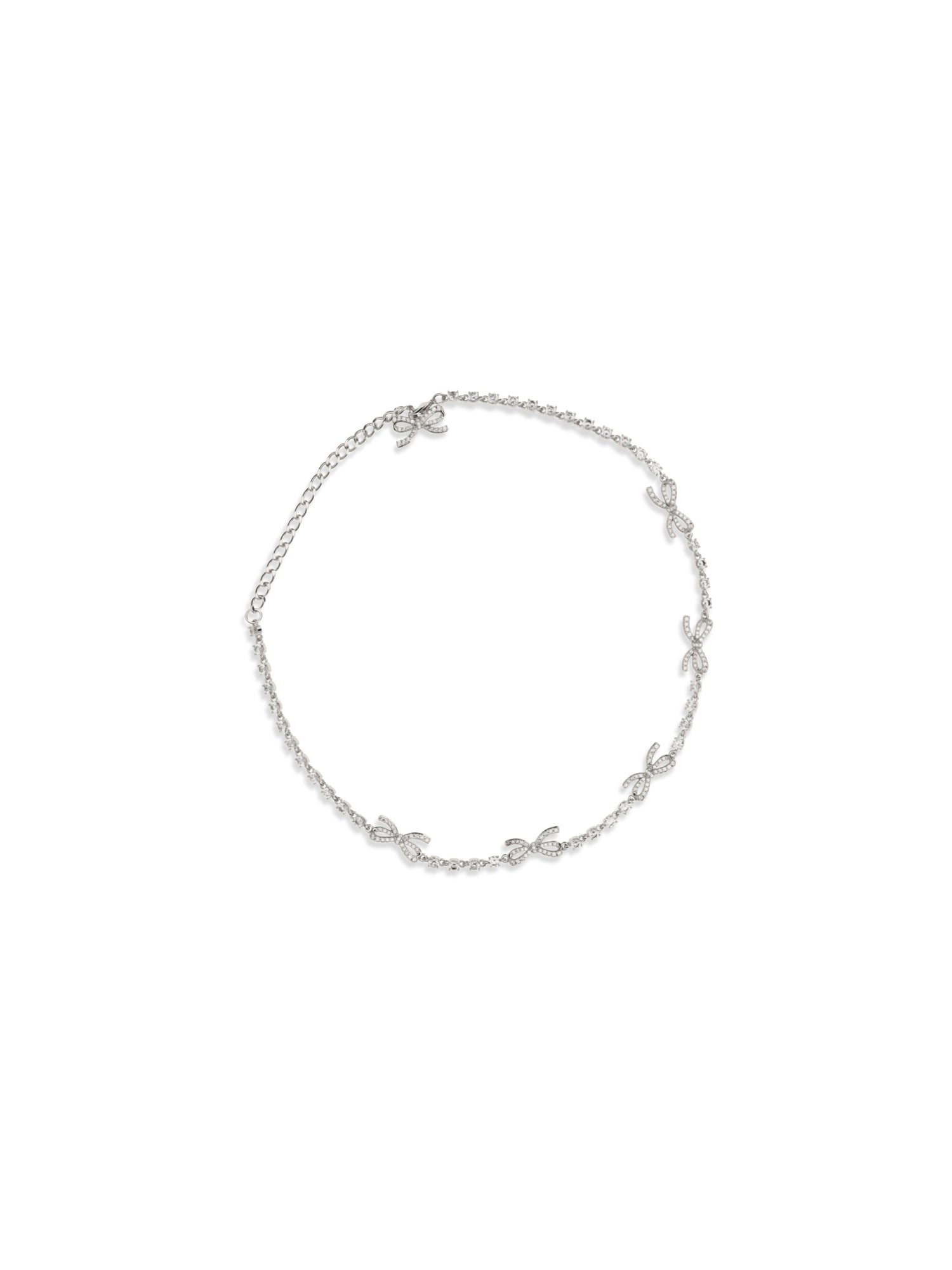 SELF-PORTRAIT OS crystal bow necklace